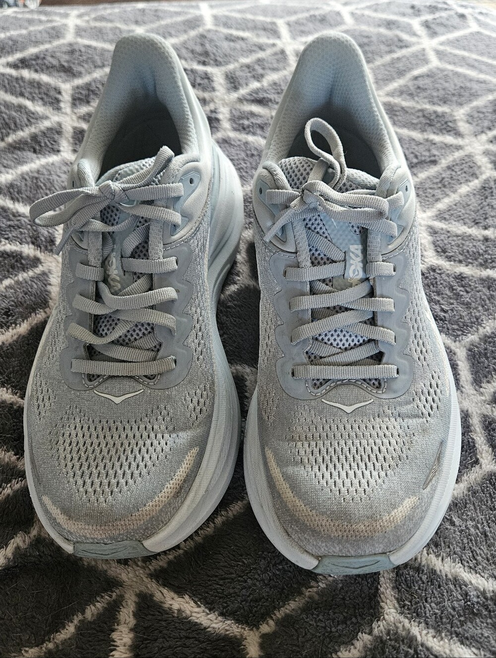 Hoka Bondi 9 Hoka One One Womens Pale Blue/Gray Running Sneakers Size 10B - Picture 4 of 10